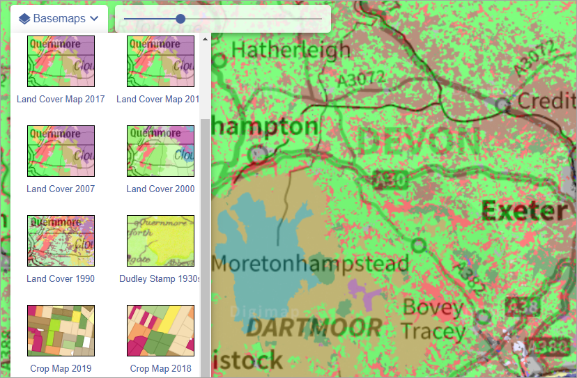 Basemaps in Environment Digimap