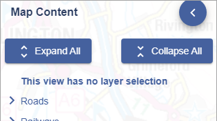 map content message, this view has no layer selection